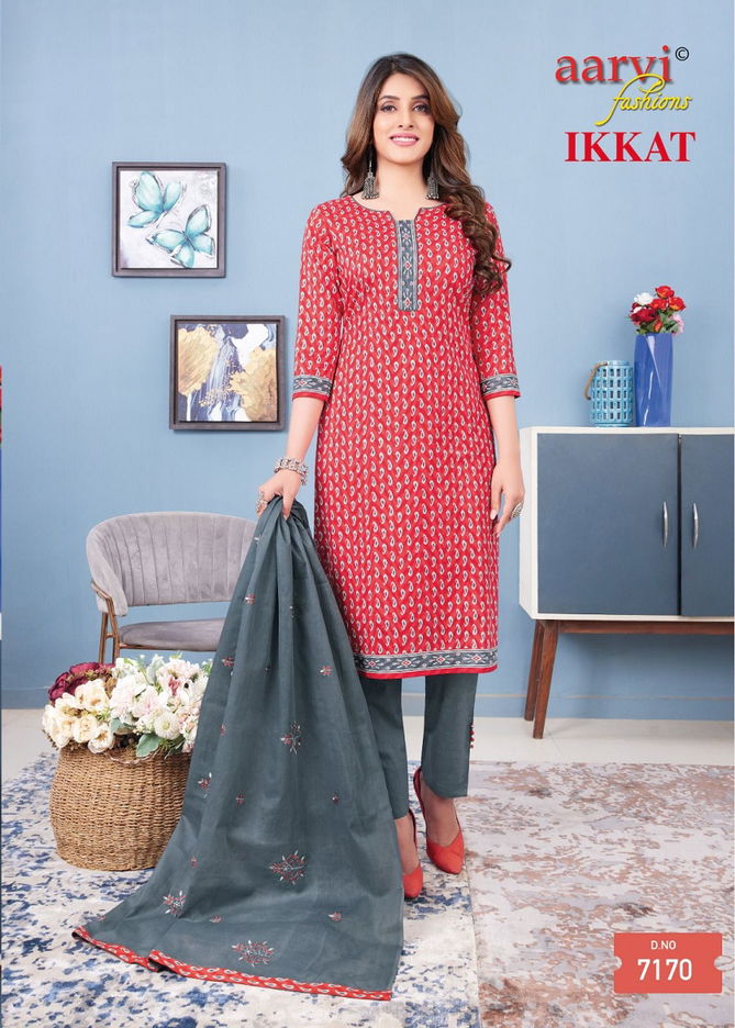 Aarvi Ikkat Vol 1 Printed Cotton Readymade Dress Exporters In India
